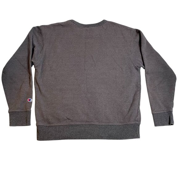 Champion Mens Sweatshirt Size L Gray Long Sleeve Crewneck Cotton Blend - Picture 2 of 11